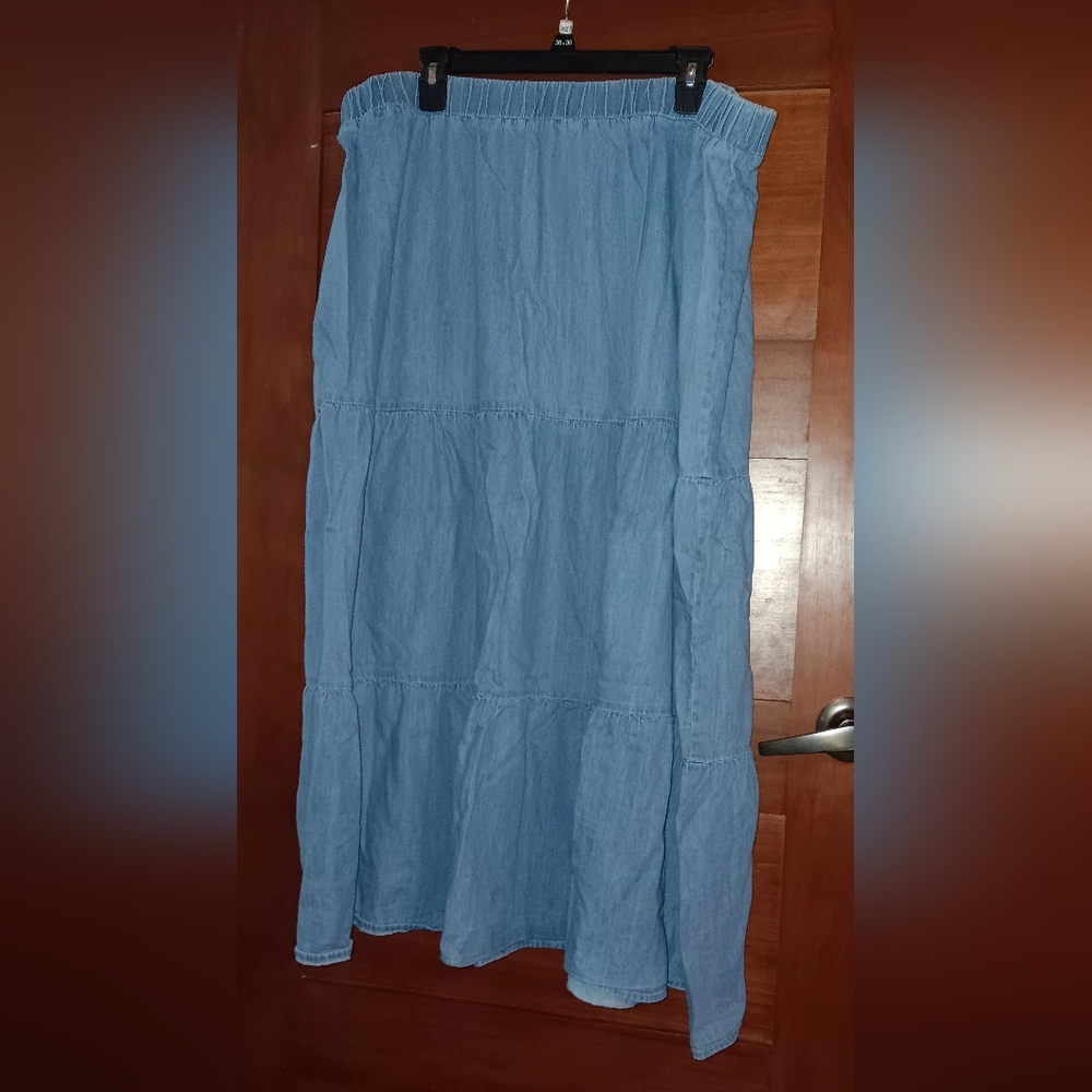 Lane Bryant Denim Blue Maxi Skirt